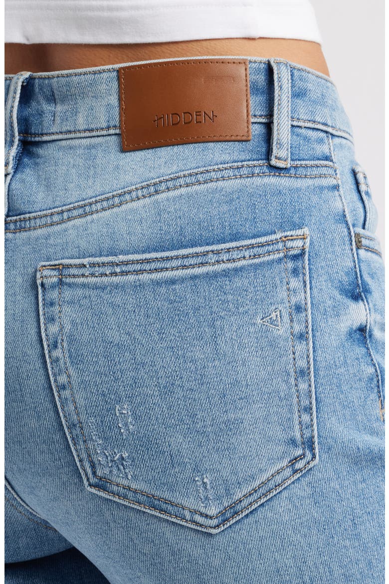 Frayed Hem Straight Leg Jeans, Alternate, color, MED WASH