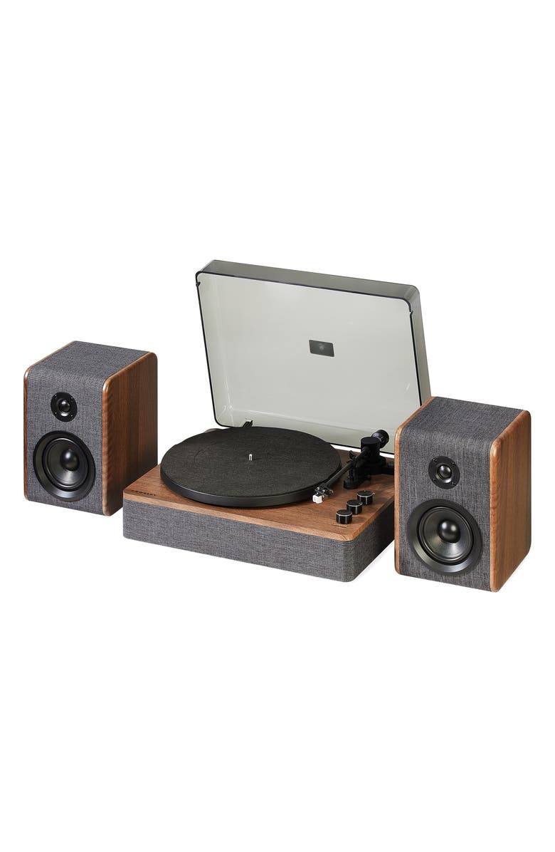 Crosley Radio Nocturne Bluetooth<sup>®</sup> Record Player & Speakers, Main, color, Charcoal