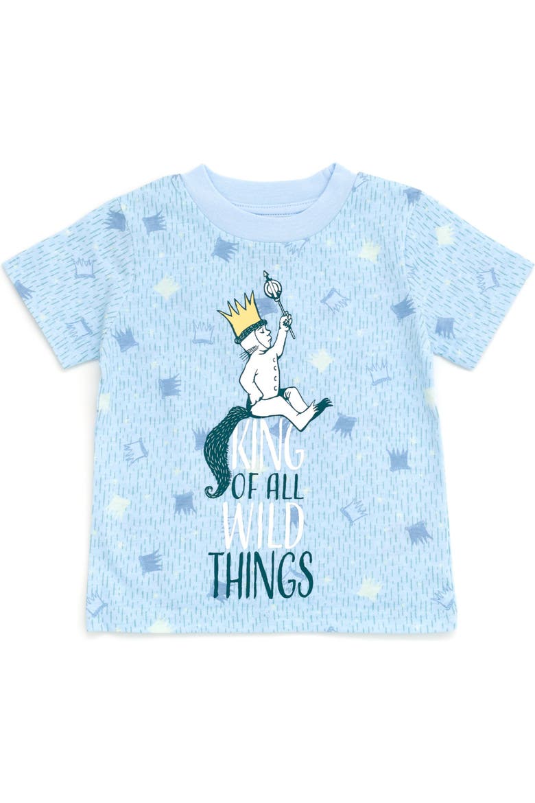 Where the Wild Things Are Max 2-Piece T-Shirt and Crown Set, Alternate, color, Max Light Blue