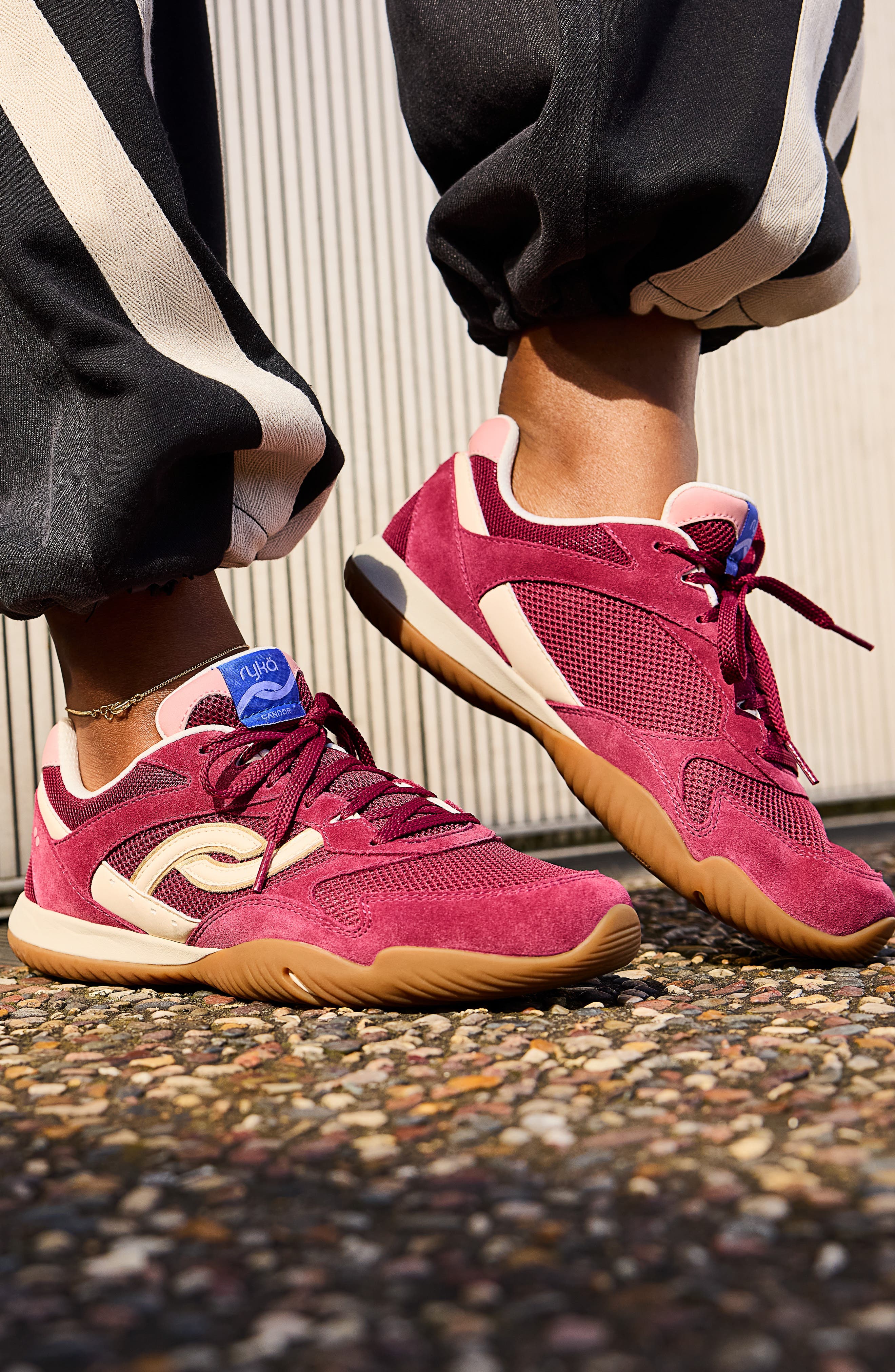 Candor Exercise Sneaker, Alternate, color, BERRY RED
