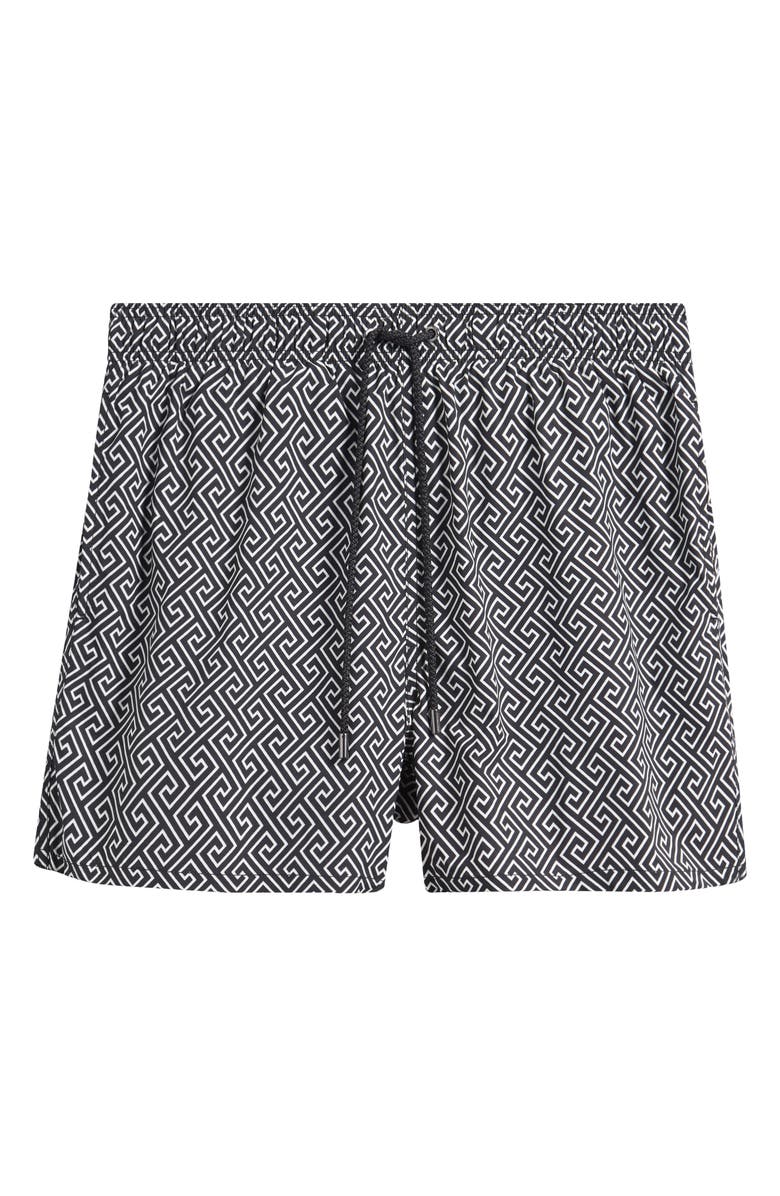 Bugatchi Cruz Print Swim Trunks, Main, color, Black