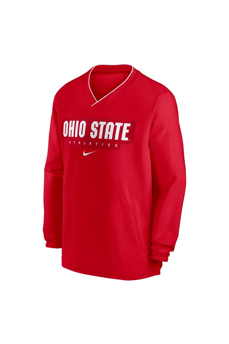 Men's Nike Scarlet Ohio State Buckeyes 2024 Sideline Pullover Windshirt, Alternate, color, Scarlet