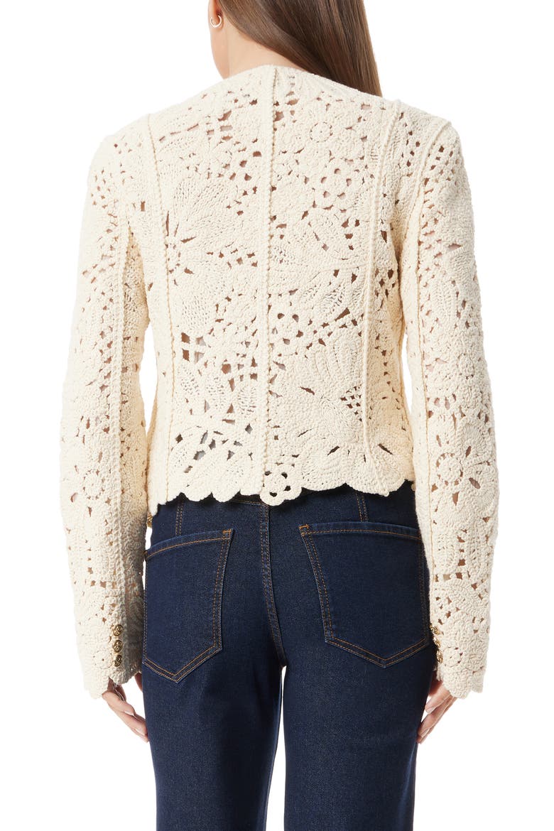 Fiona Double Breasted Open Stitch Cardigan, Alternate, color, CREAM