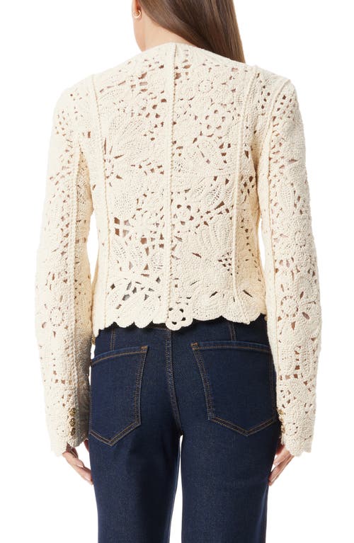 Sam Edelman Fiona Double-breasted Collarless Blazer Jacket In Cream