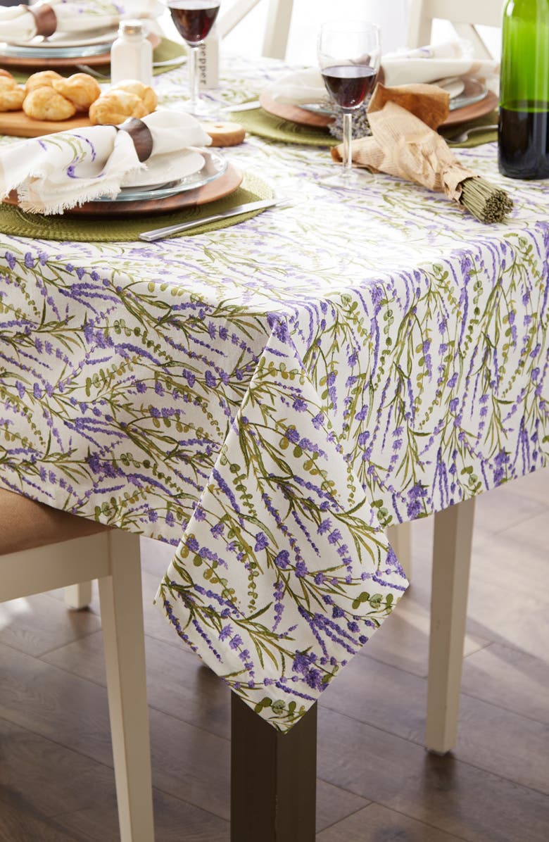 Design Imports Lavender Fields Tablecloth, Alternate, color, Purple