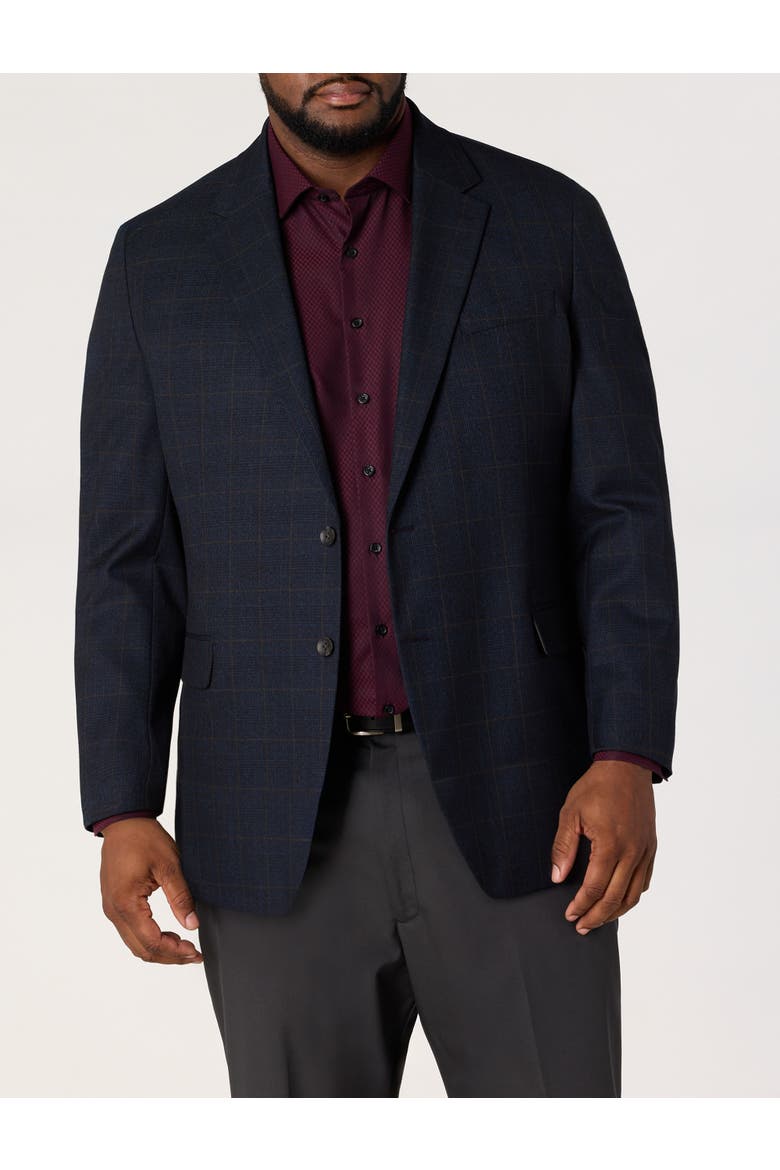 Big & Tall Glen Plaid Sport Coat, Alternate, color, NAVY