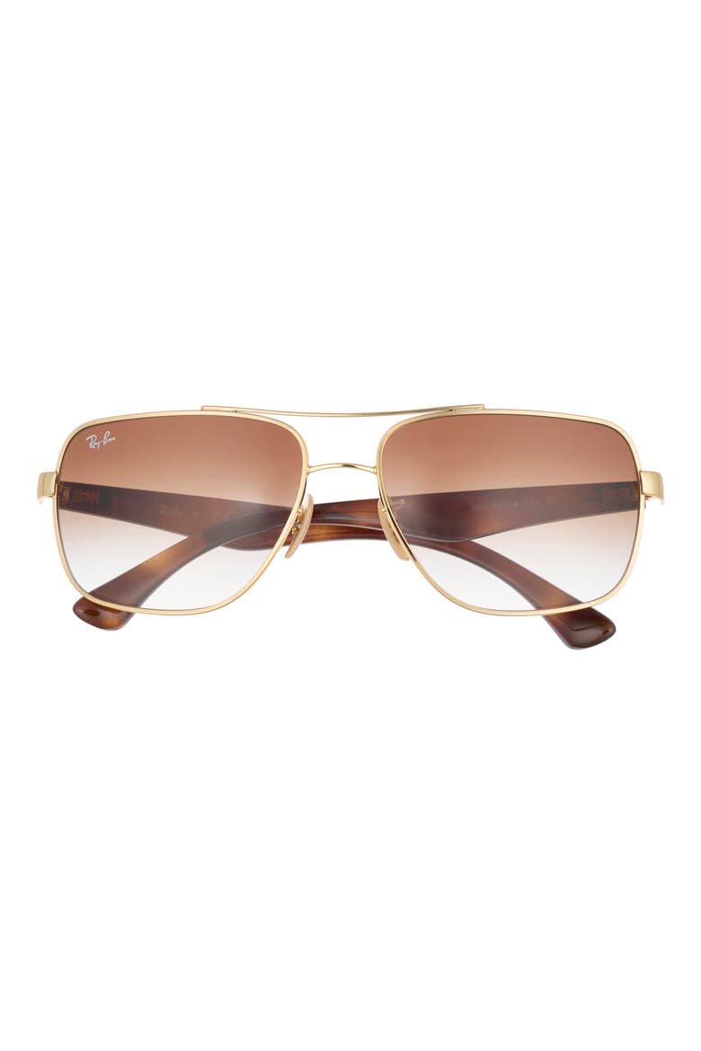 60mm Navigator Sunglasses, Main, color, GRD DK BRN