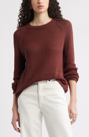 Nordstrom Linen Blend Sweater In Brown