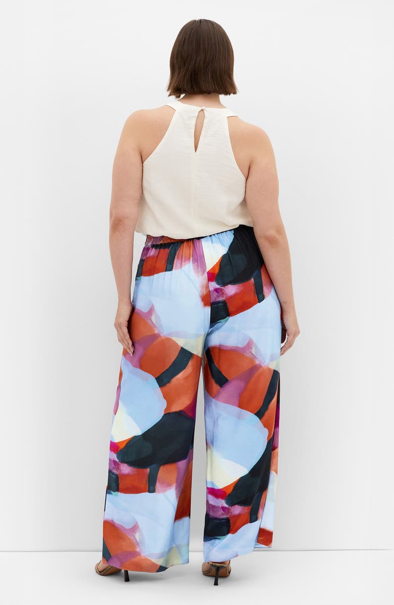 City Chic Aspect Level Print Wide Leg Pants, Alternate, color, Aspect