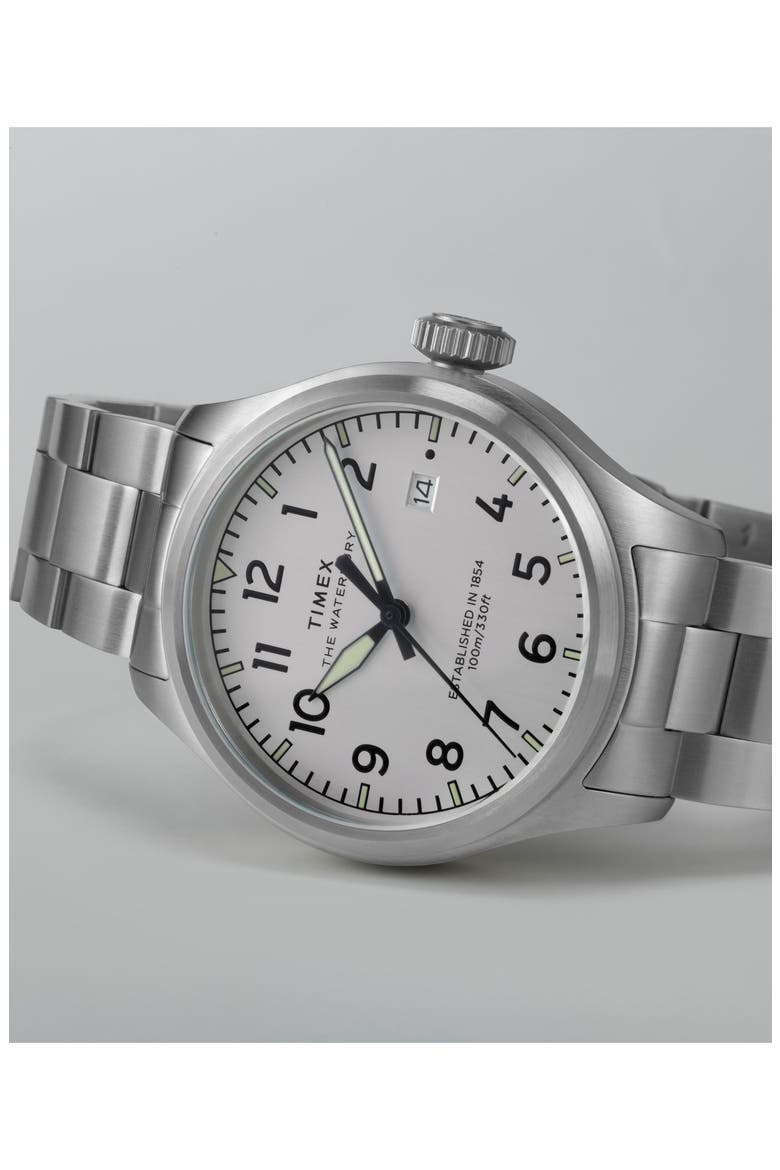 Waterbury Ace Bracelet Strap Watch, 41mm, Alternate, color, SILVER