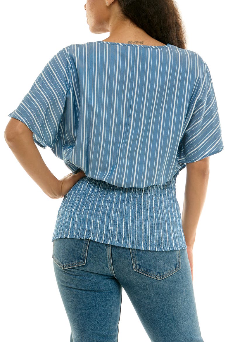 Striped Smock Top, Alternate, color, IVORY/ MID BLUE