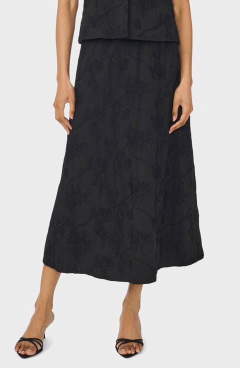 Floral Embroidered Maxi Skirt