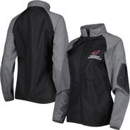 DUNBROOKE Women's Dunbrooke Black/Gray Arizona Cardinals Hurricane Raglan Full-Zip Windbreaker