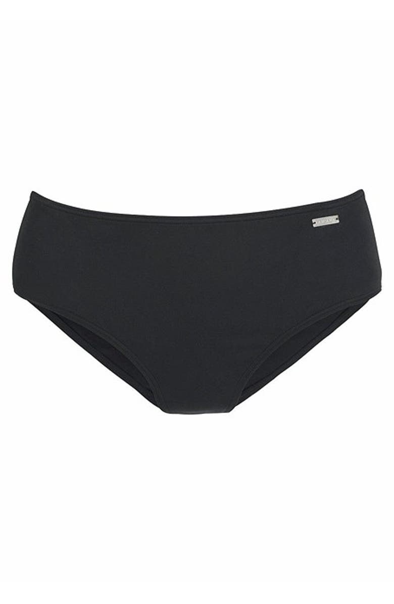 LASCANA Women's Mid Rise Bikini Bottom, Alternate, color, Black