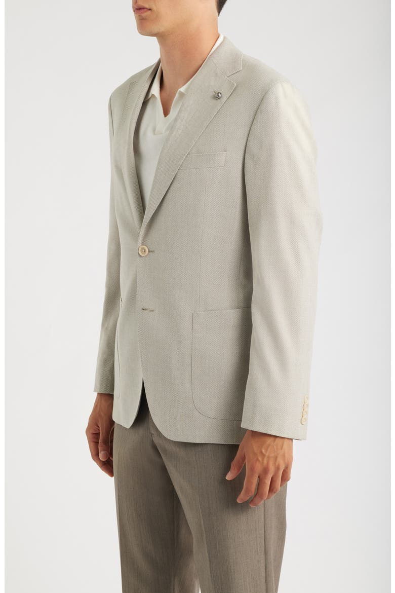 Morton Sand Tonal Herringbone Sport Coat, Alternate, color, SAND