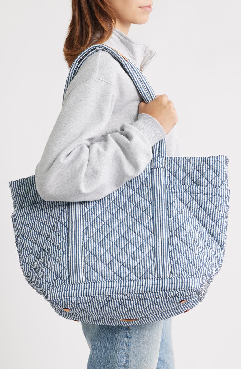 MZ Wallace Large Empire Quilted Seersucker Tote, Alternate, color,