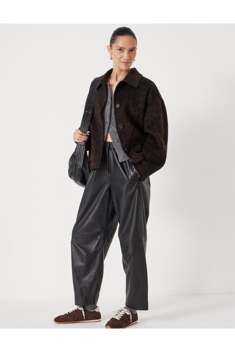 Pure Wool Double Faced Jacket, Alternate, color, Brown Leopard