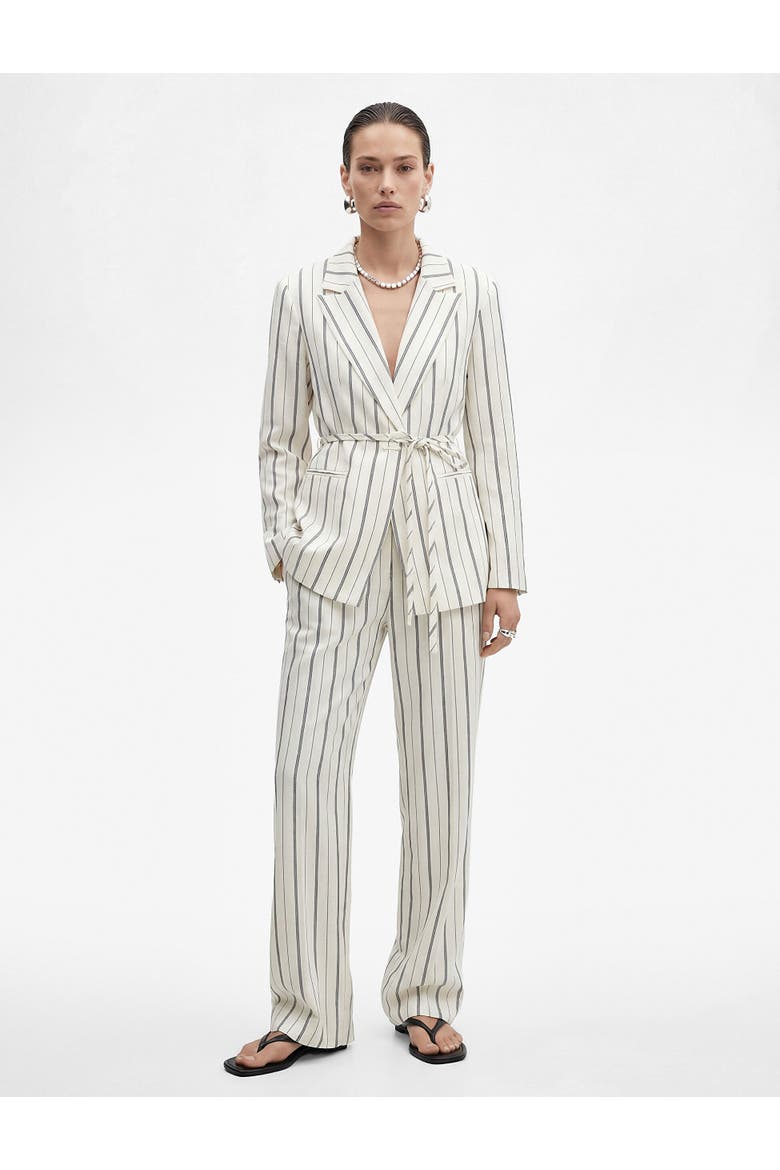 Mid-Rise Striped Trousers, Main, color, WHITE STRIPE
