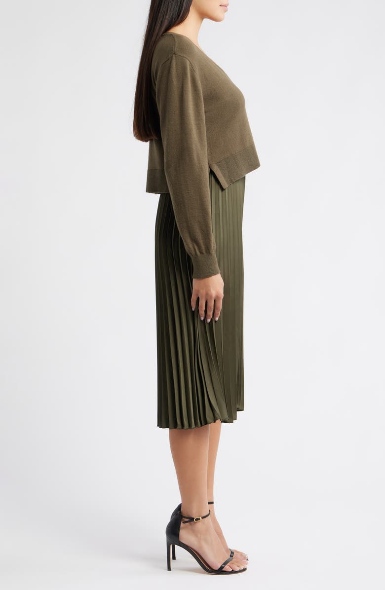Sam Edelman Pleated Slipdress and Sweater Set, Alternate, color, 