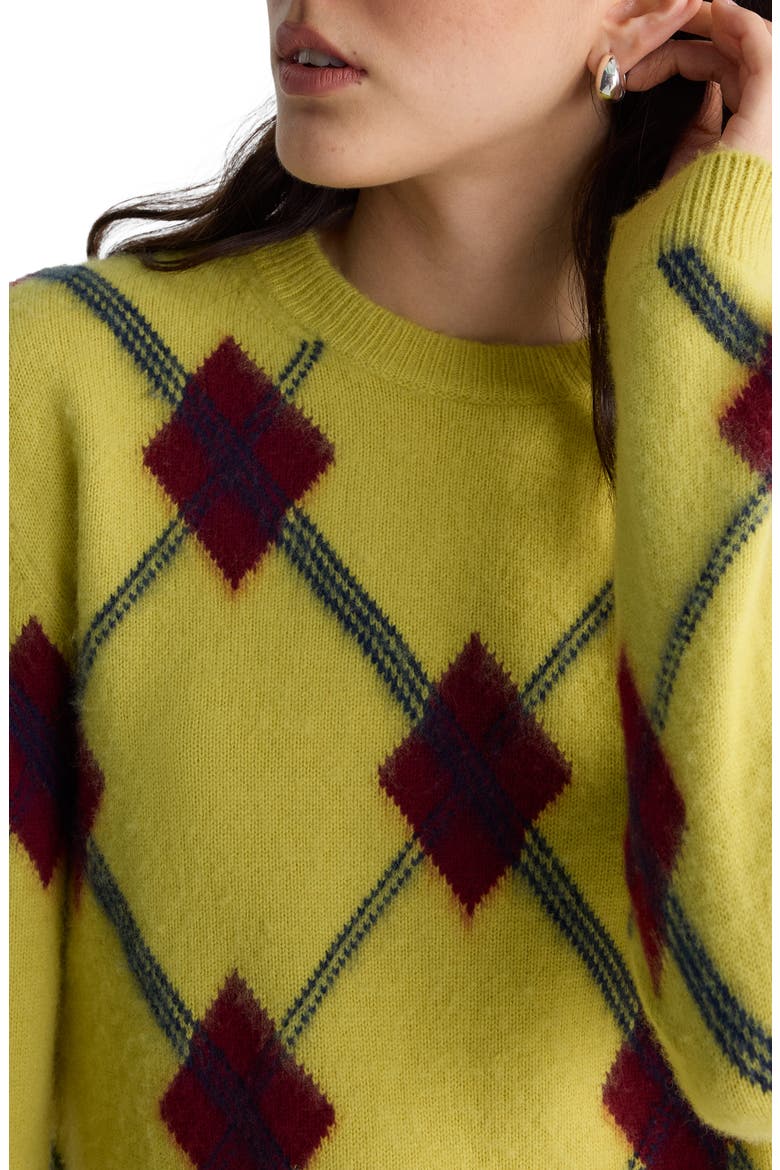 Matteo Argyle Crewneck Sweater, Alternate, color, POLLEN