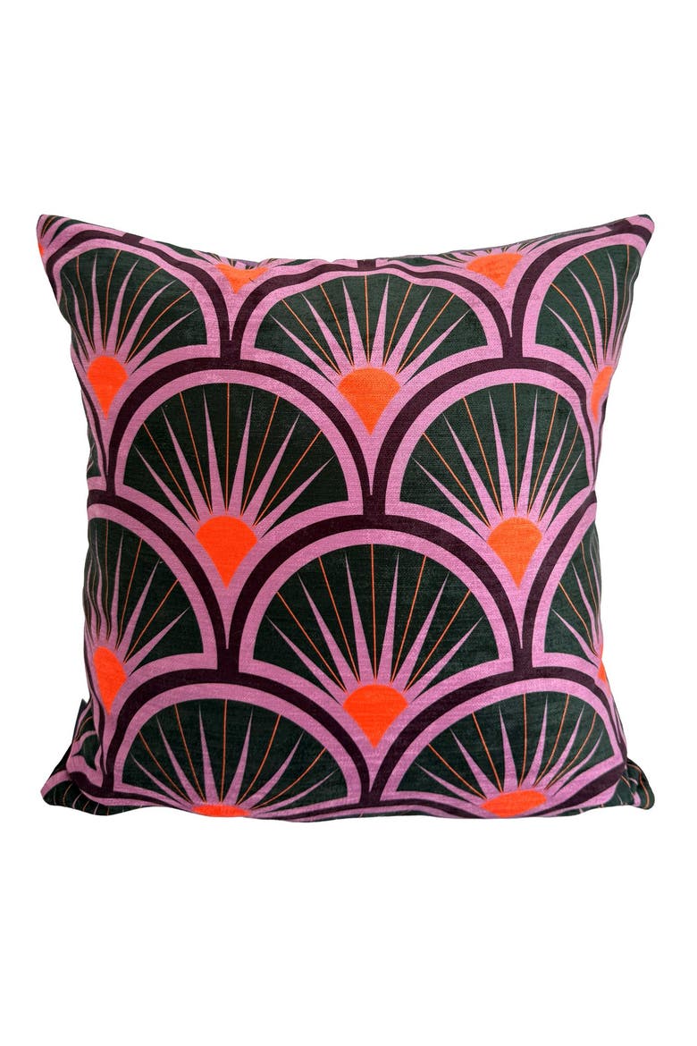 Velvet Pillow - Woodland Rabbit, Alternate, color, Purple