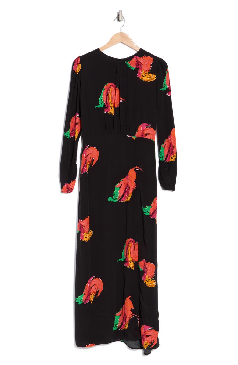 Desigual Floral Long Sleeve Dress, Main, color, Black
