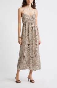 Nordstrom Strappy Gathered Midi Dress
