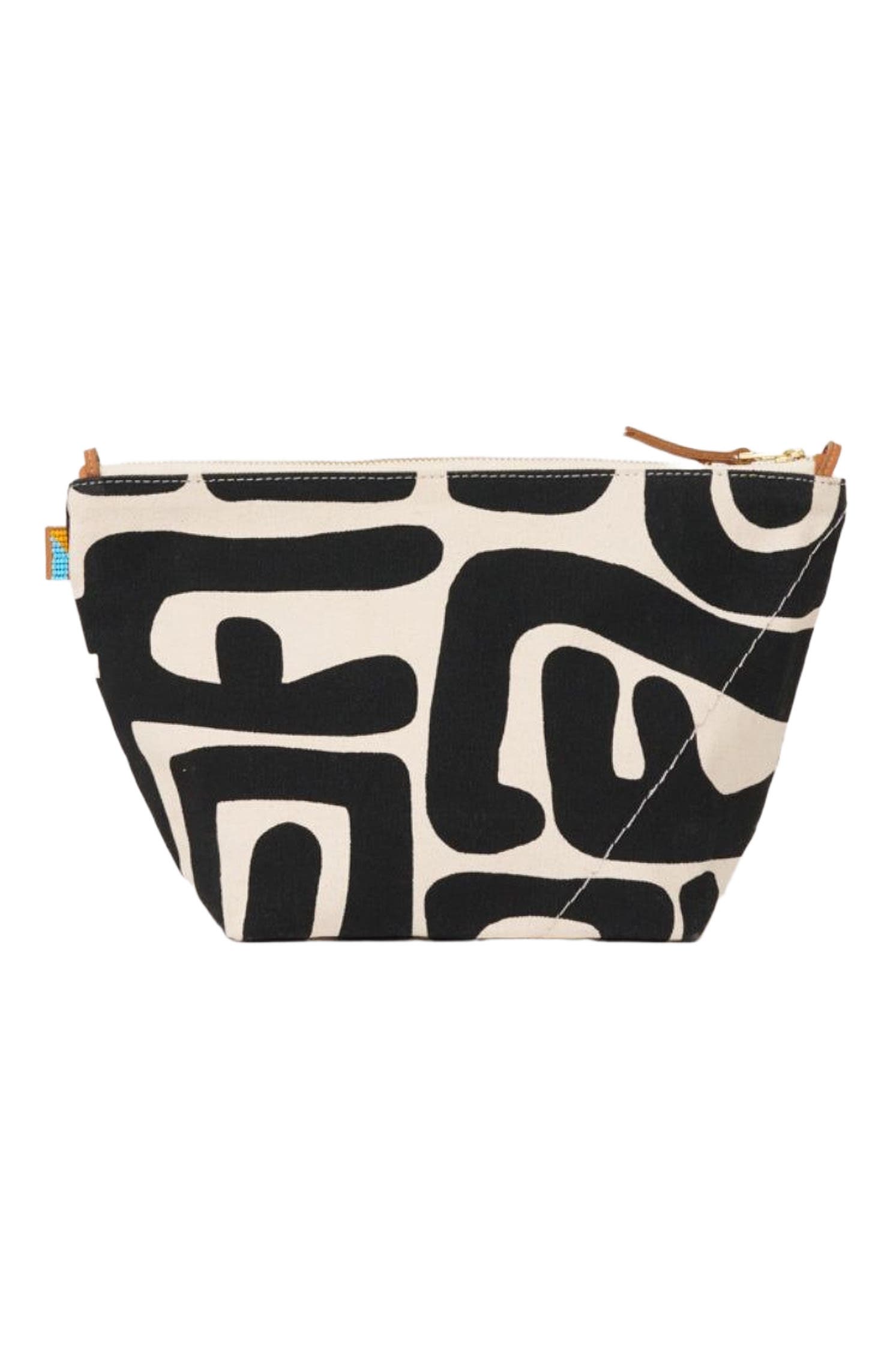 Ubuntu Life XLarge Convertible Pouch with Red Beaded Heart, Alternate, color, Black Kuba