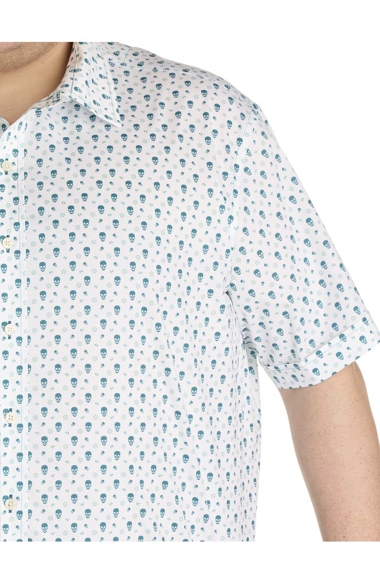 Synrgy by DXL Big & Tall Skull Print Sport Shirt, Alternate, color, 