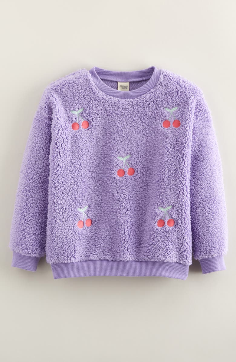 Tucker + Tate Kids' Fluffy Fleece Pullover, Main, color, Purple Bonnet Cherry