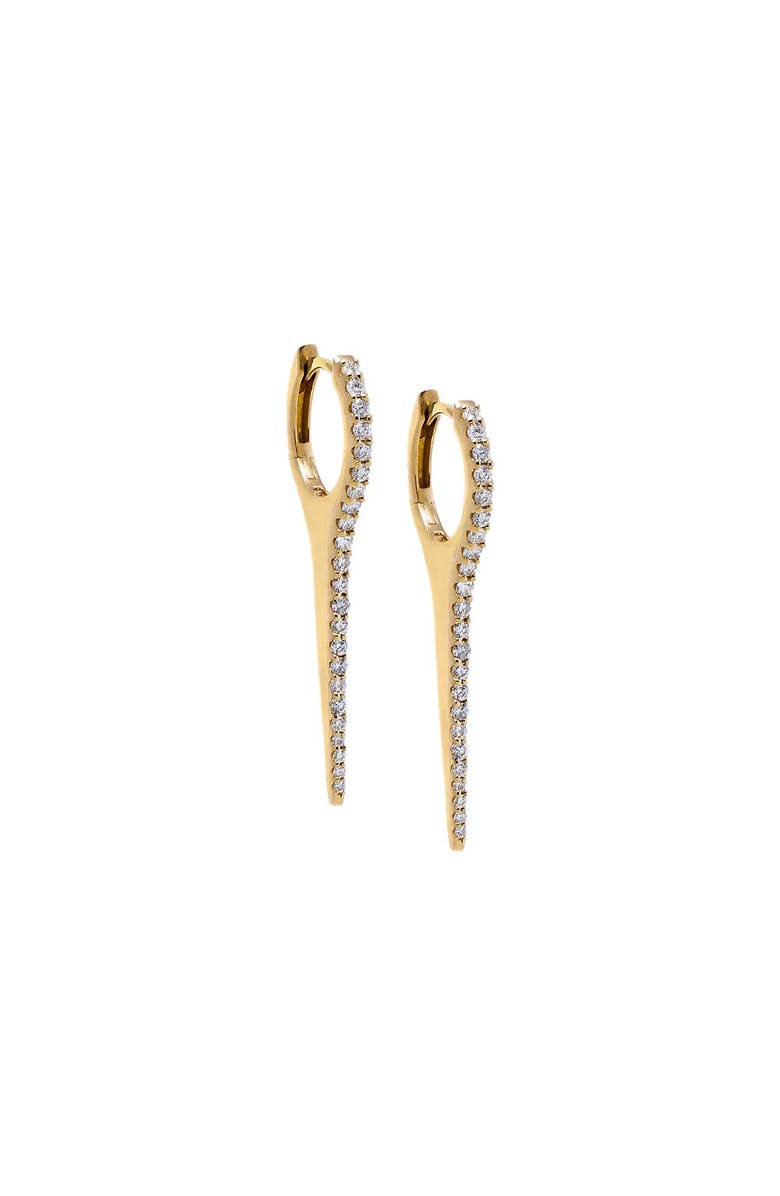 BY ADINA EDEN Diamond Pave Large Elongated Spike Huggie Earring 14K, Main, color, 14K Gold - 32 Mm / Pair