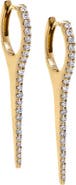 BY ADINA EDEN Diamond Pave Large Elongated Spike Huggie Earring 14K