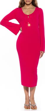 Alexia Admor Akari Tie Front Knit Midi Dress