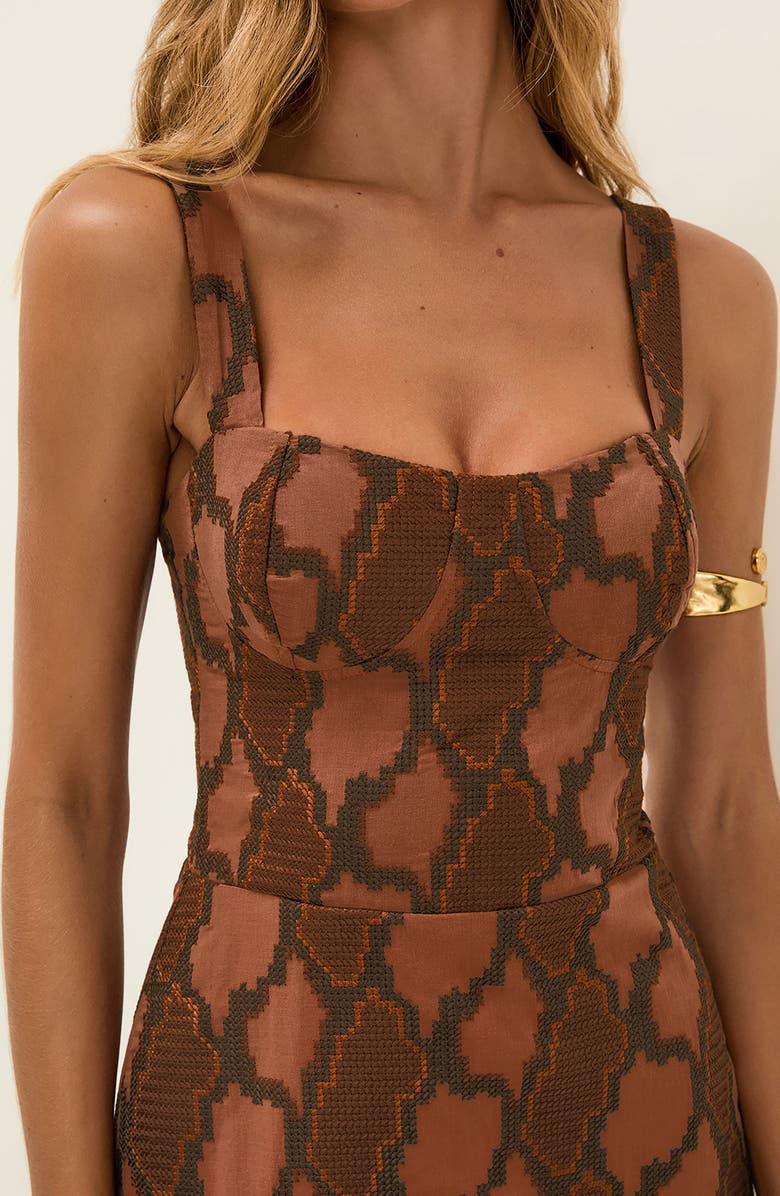 ViX Paula Hermanny Coen Cover-Up Sundress, Alternate, color, Brown