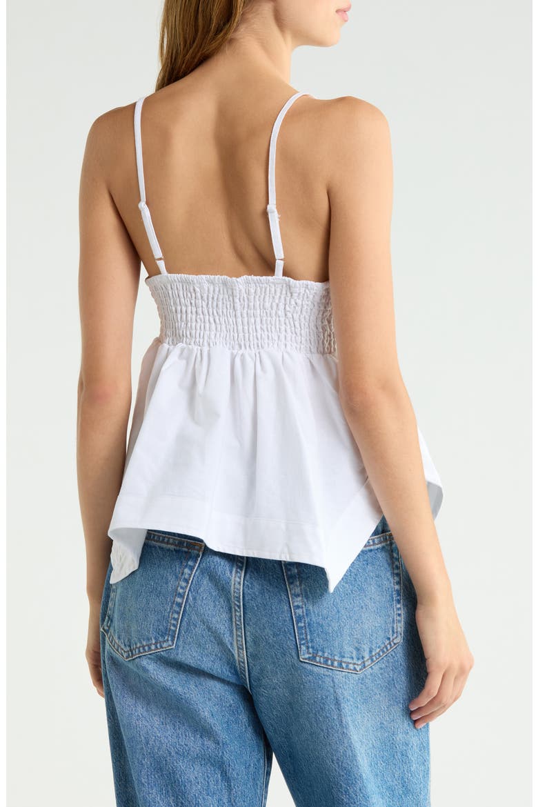 Hanky Hem Lace Trim Tank, Alternate, color, WHITE