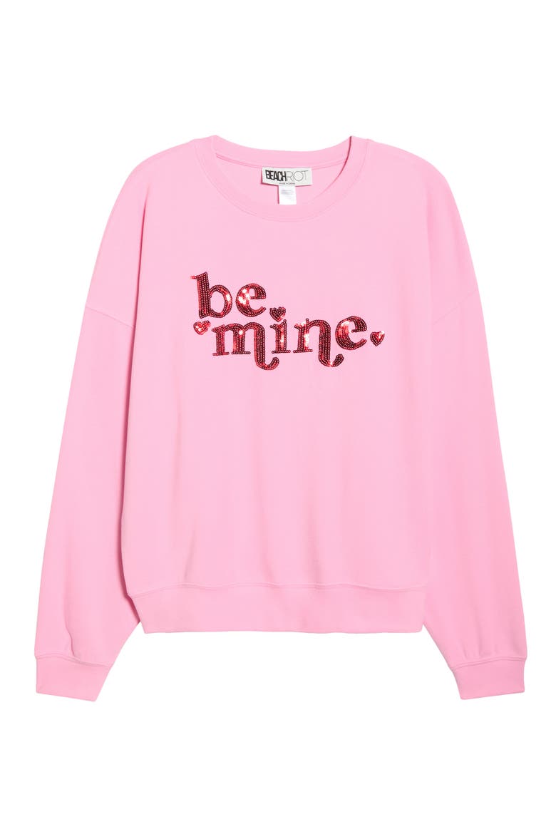 Devyn Be Mine Oversize Sweatshirt, Alternate, color, LOVELY PINK