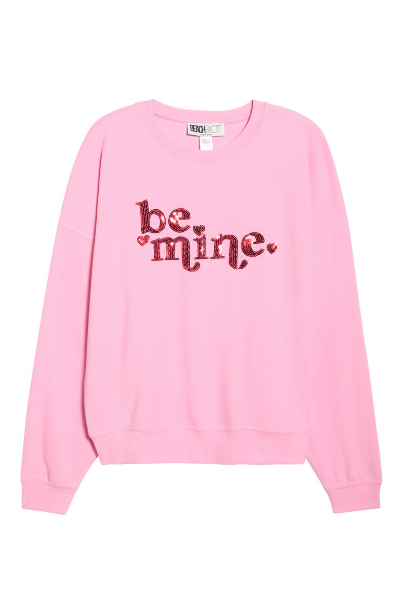Beach Riot Devyn Be Mine Oversize Sweatshirt, Main, color, Lovely Pink