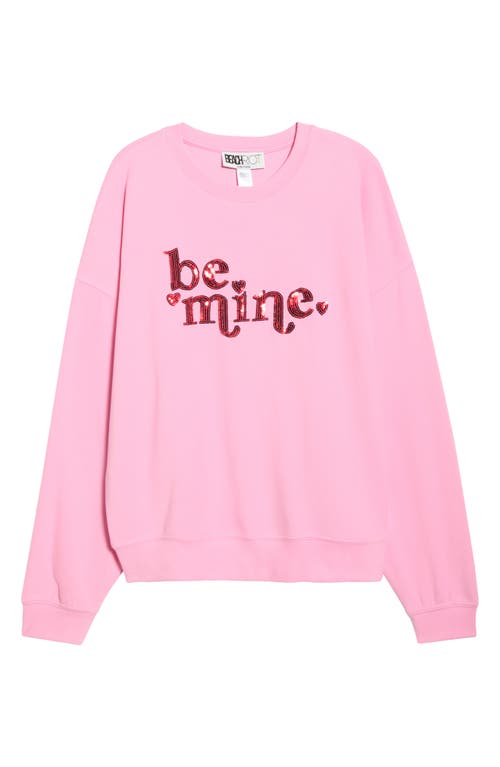 Beach Riot Devyn Be Mine Oversize Sweatshirt In Pink