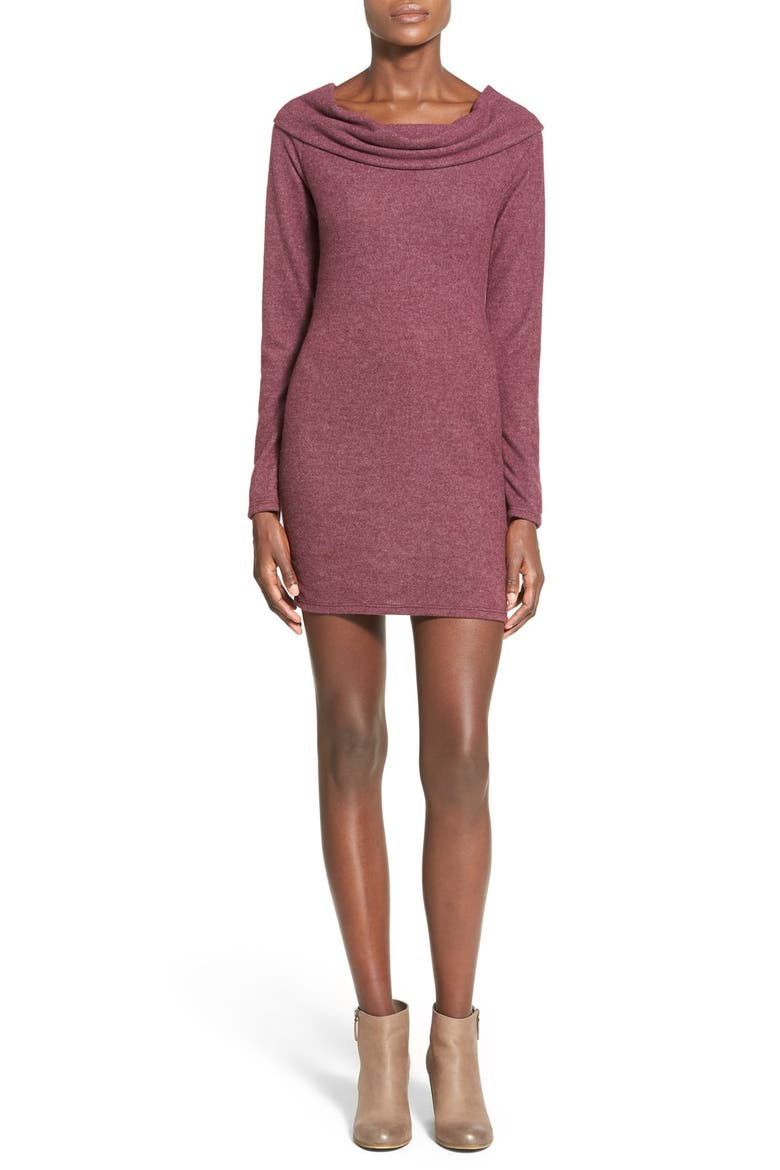 Cowl Neck Sweater Dress, Main, color, PURPLE