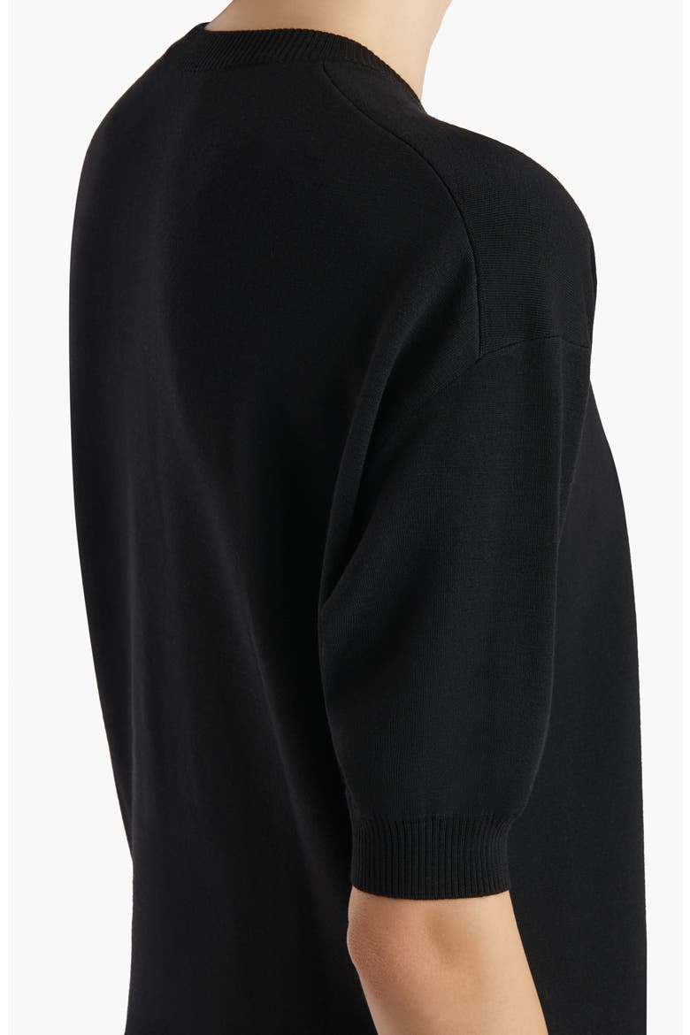 Faye Short Sleeve Sweater, Alternate, color, BLACK