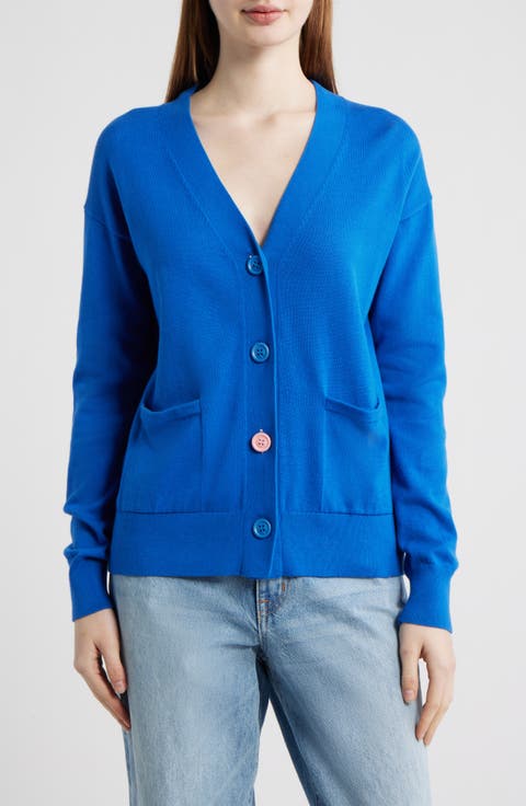 Button-Up Cotton Wrap Cardigan