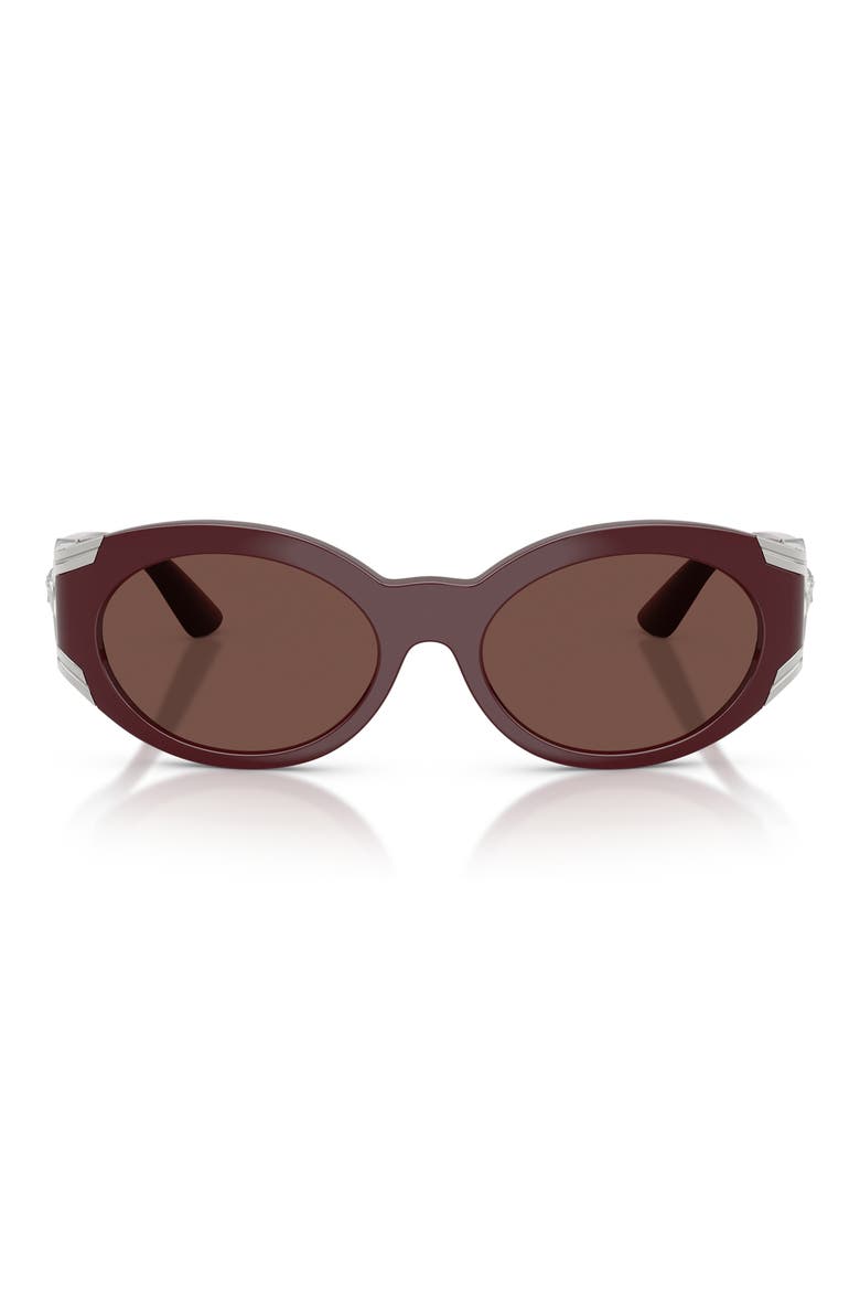 55mm Oval Sunglasses, Main, color, DARK RED / BLACK CHOCOLATE