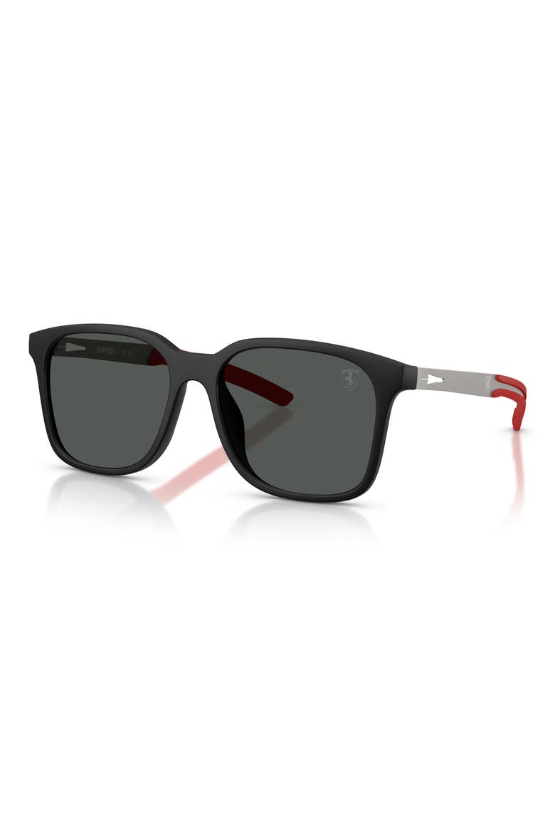 57mm Square Sunglasses, Alternate, color, BLACK MATTE / DARK GREY