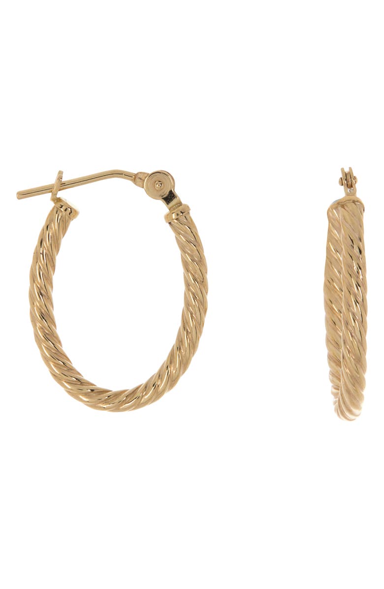 CANDELA JEWELRY 14K Yellow Gold 19mm Twisted Hoop Earrings, Main, color, 