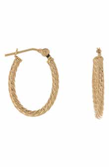 14K Yellow Gold 19mm Twisted Hoop Earrings