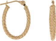 CANDELA JEWELRY 14K Yellow Gold 19mm Twisted Hoop Earrings