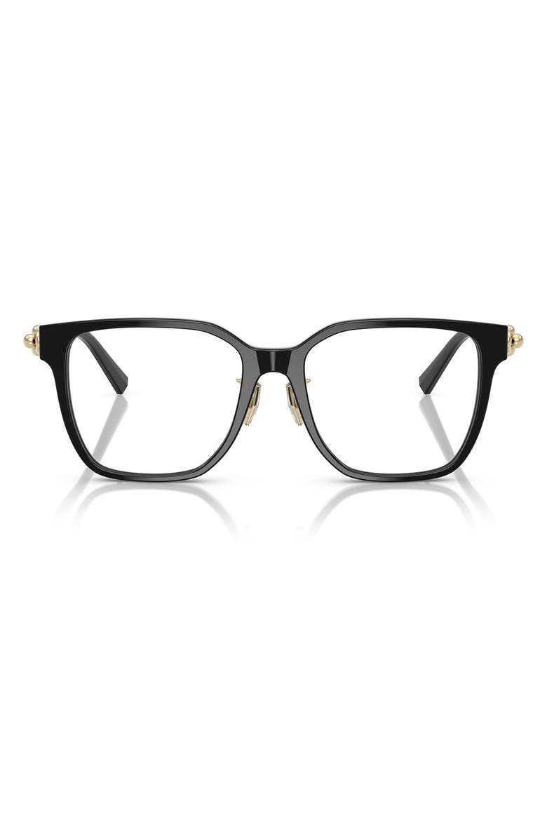 Tiffany & Co. 53mm Square Optical Glasses, Main, color, Black / Demo Lens
