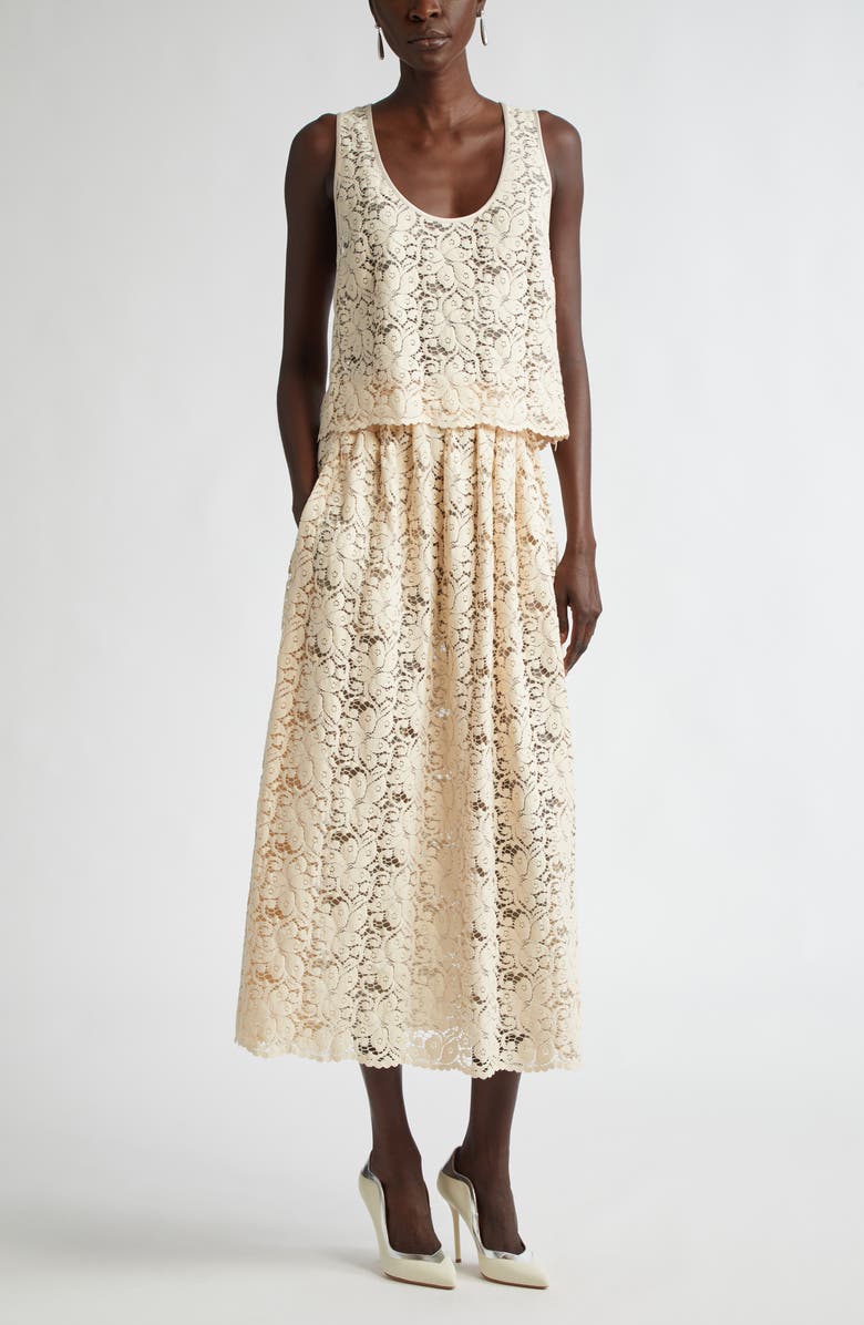 ST. JOHN Floral Guipure Lace Tank, Alternate, color,