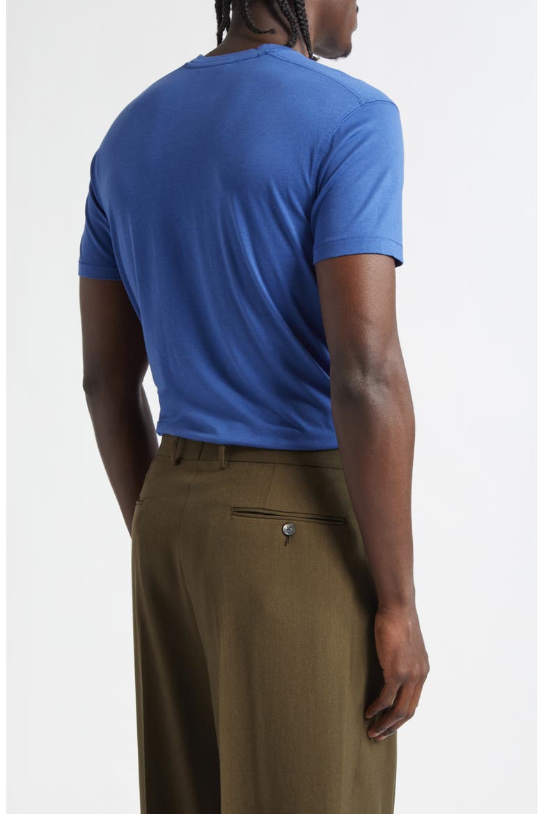 Short Sleeve Lyocell & Cotton Crewneck T-Shirt, Alternate, color, PRUSSIAN BLUE