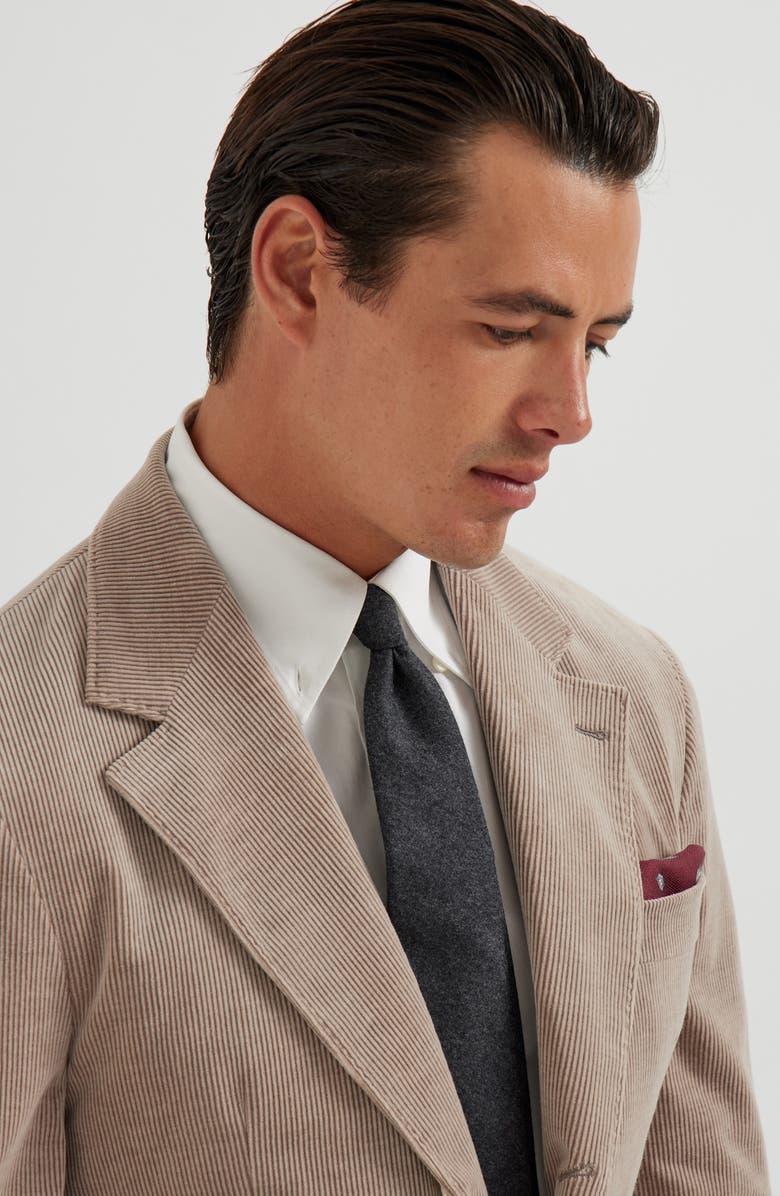 Brunello Cucinelli Flannel necktie, Alternate, color, Dark Grey